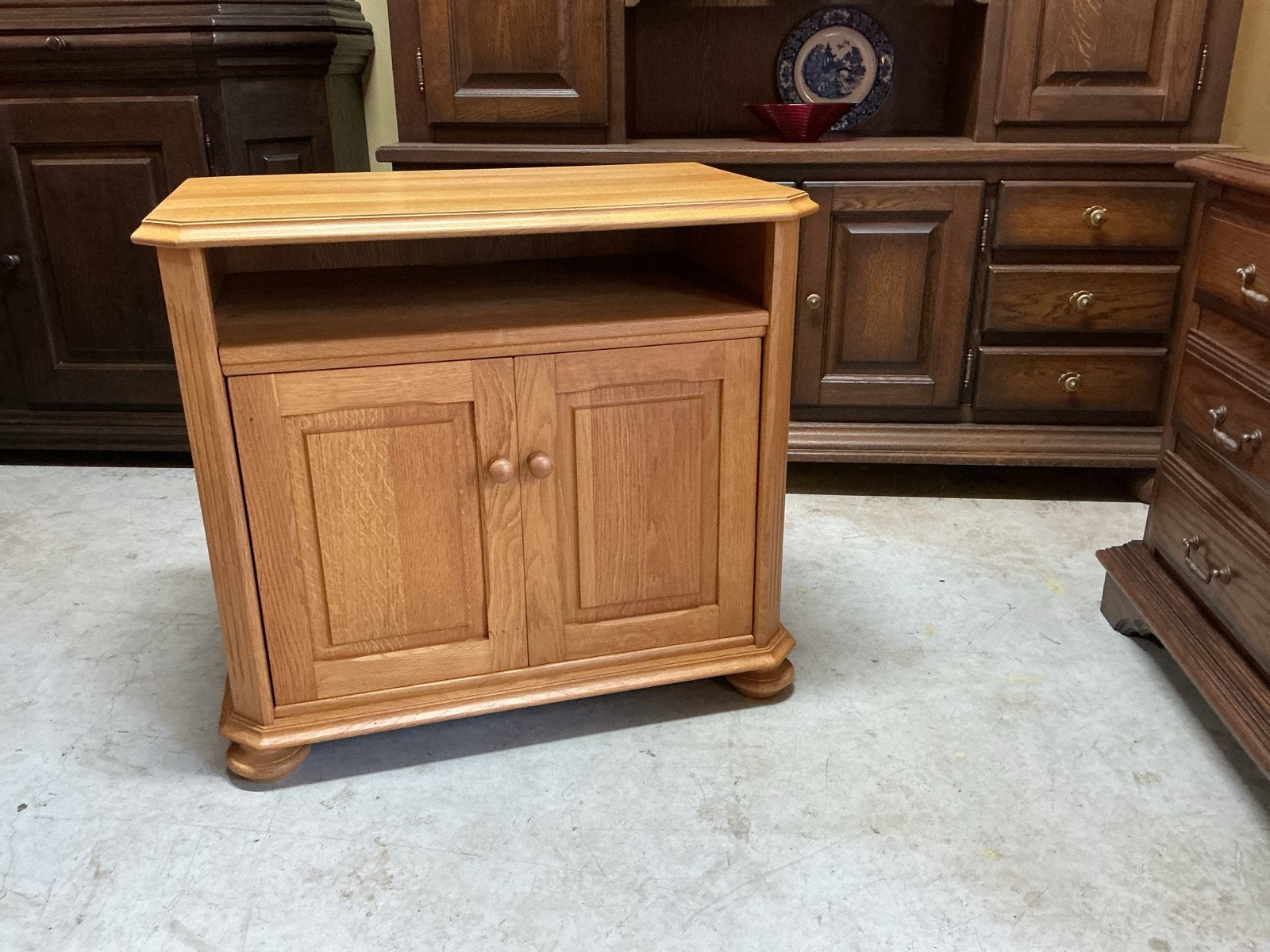 Eikenhouten TV-meubel / Bijzettafel met opbergruimte, Ophalen, Gebruikt, Eikenhout, 50 tot 100 cm