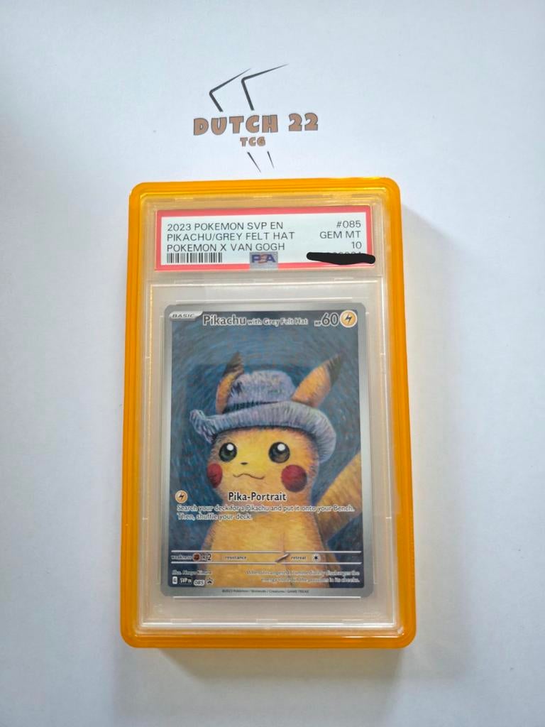 Pikachu van Gogh Museum PSA10 #085 Pokemon, Ophalen of Verzenden, Nieuw, Losse kaart, Foil
