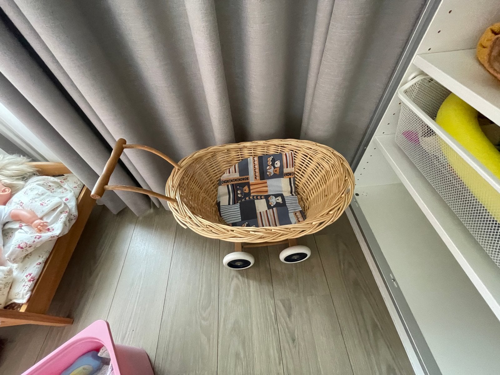 Rotan poppenwagen met houten handvat, Ophalen, Gebruikt, Overige typen