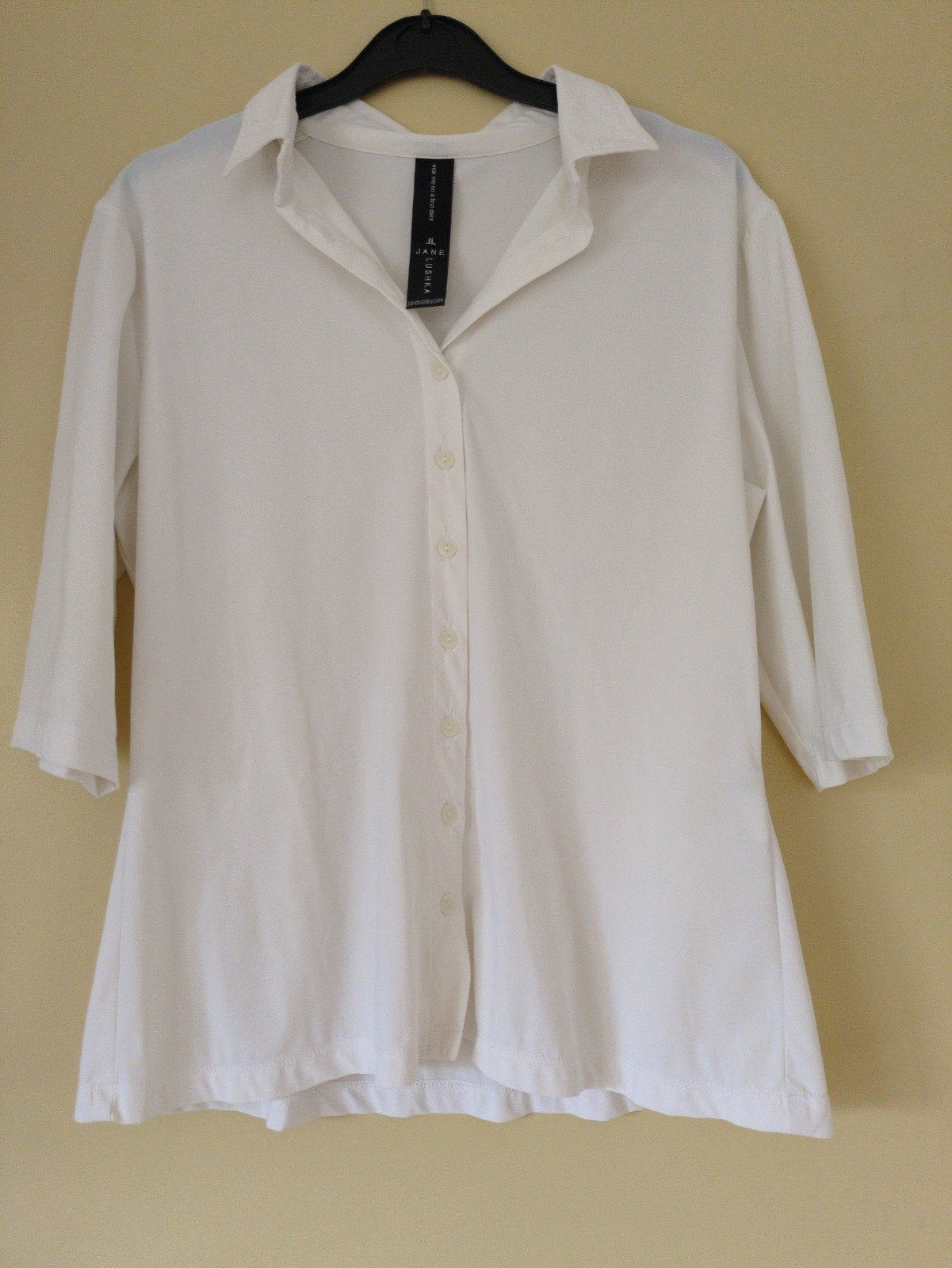 Witte blouse van Jane Lushka maat m, Maat 38/40 (M), Wit, Ophalen of Verzenden, Zo goed als nieuw