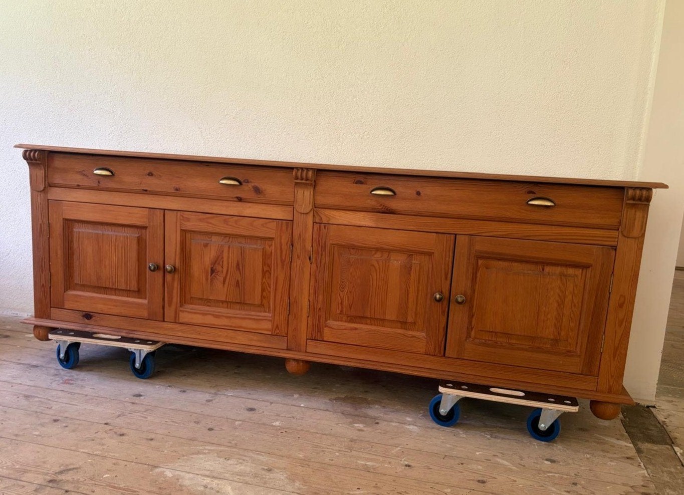 Grenenhouten Dressoir / TV-meubel, Ophalen, Gebruikt, 200 cm of meer, Grenenhout
