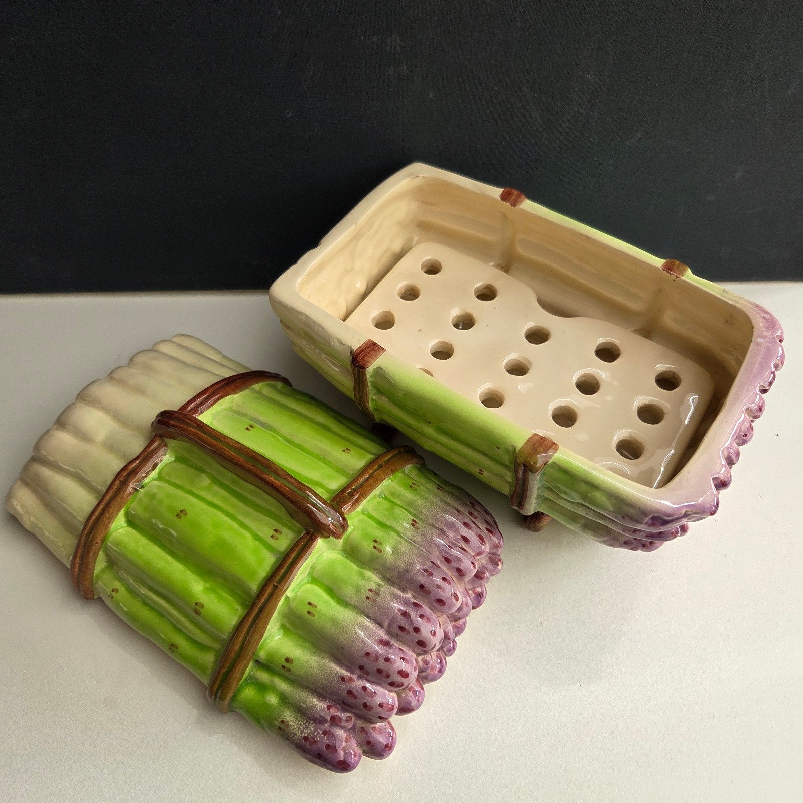 art deco asperge terrine met treef, Ophalen of Verzenden