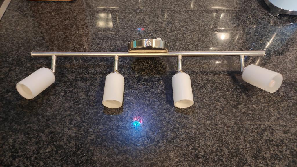Plafondlamp 4 spots G9 fitting, Ophalen, Gebruikt, Glas