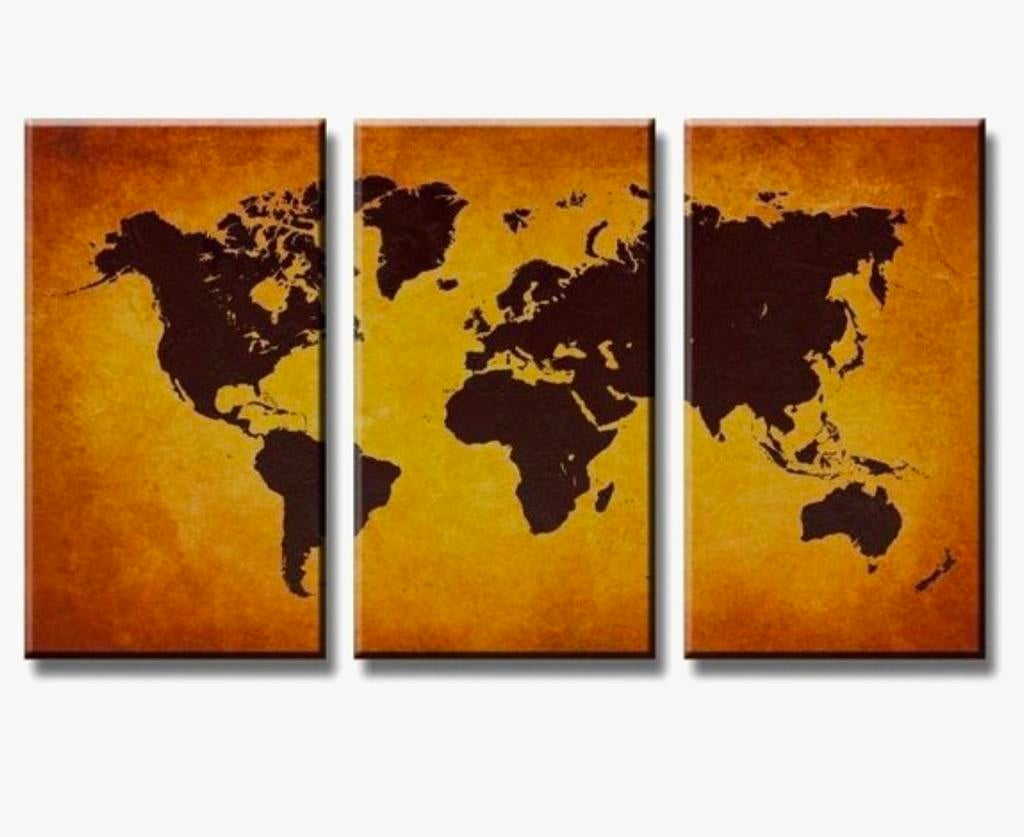 Wereldkaart canvas, Huis en Inrichting, Woonaccessoires | Wanddecoraties, Ophalen