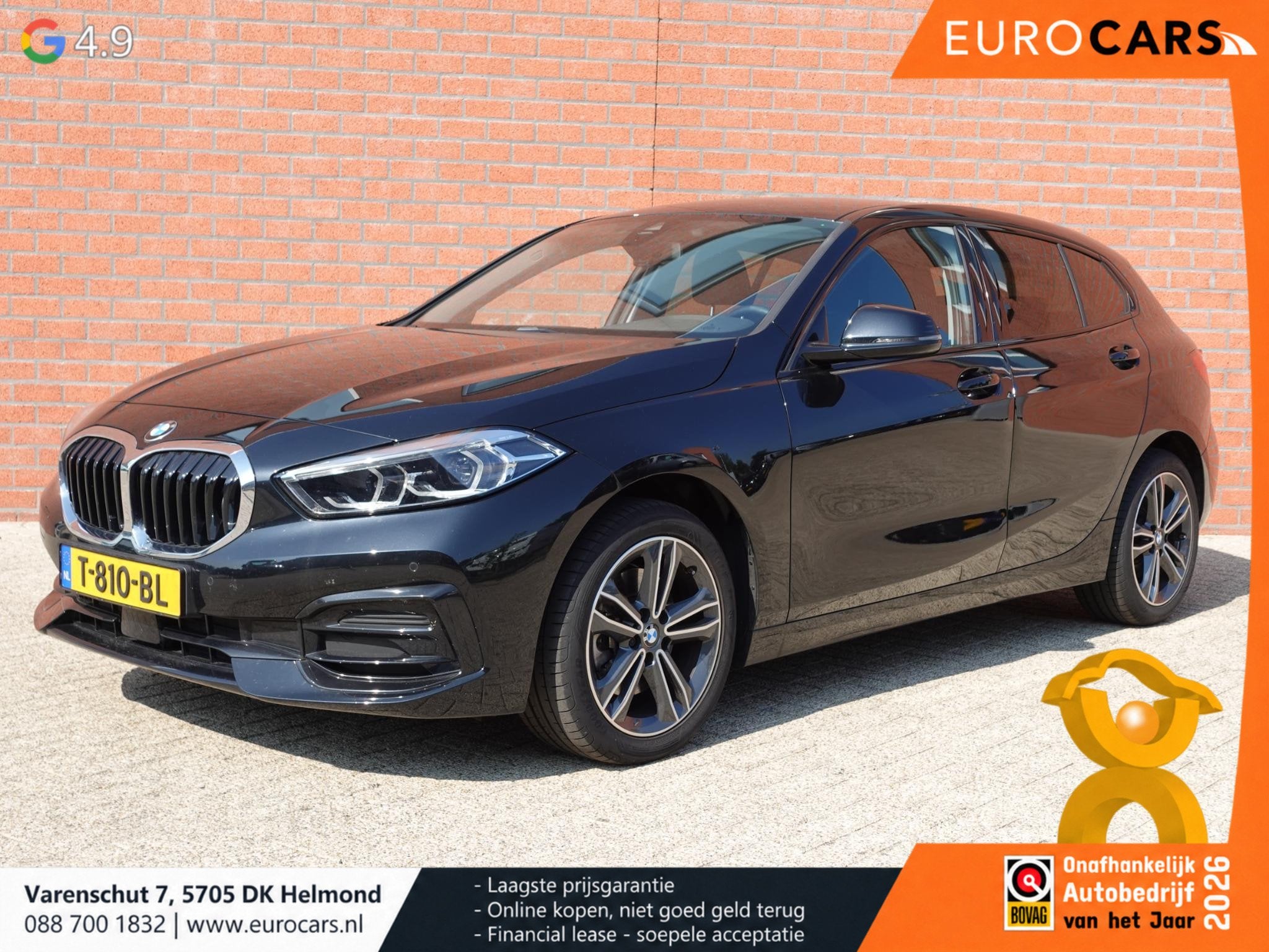 BMW 1-serie 118i Automaat Sport Line DEMO Navigatie Virtual, Auto's, Gebruikt, Zwart, Origineel Nederlands, Bedrijf