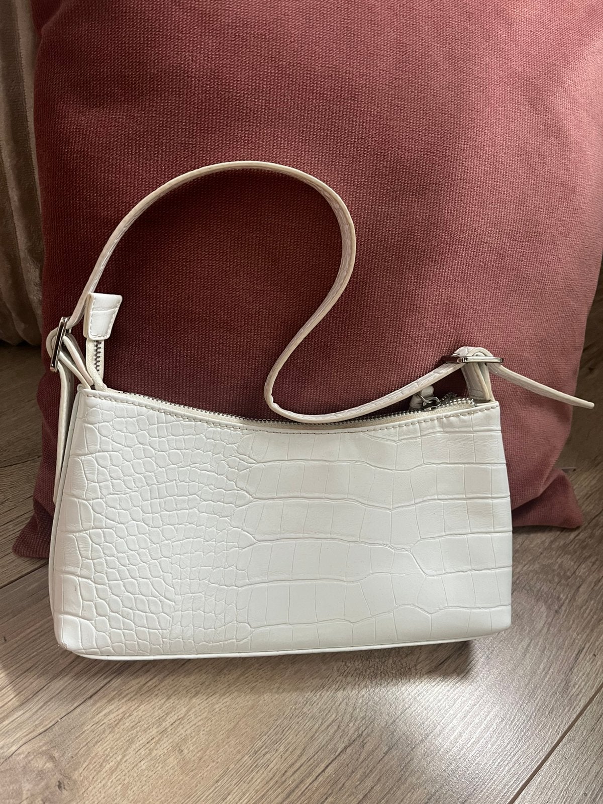 Super leuk wit slangen leer handtasje tas, Ophalen of Verzenden, Zo goed als nieuw, Wit, Handtas