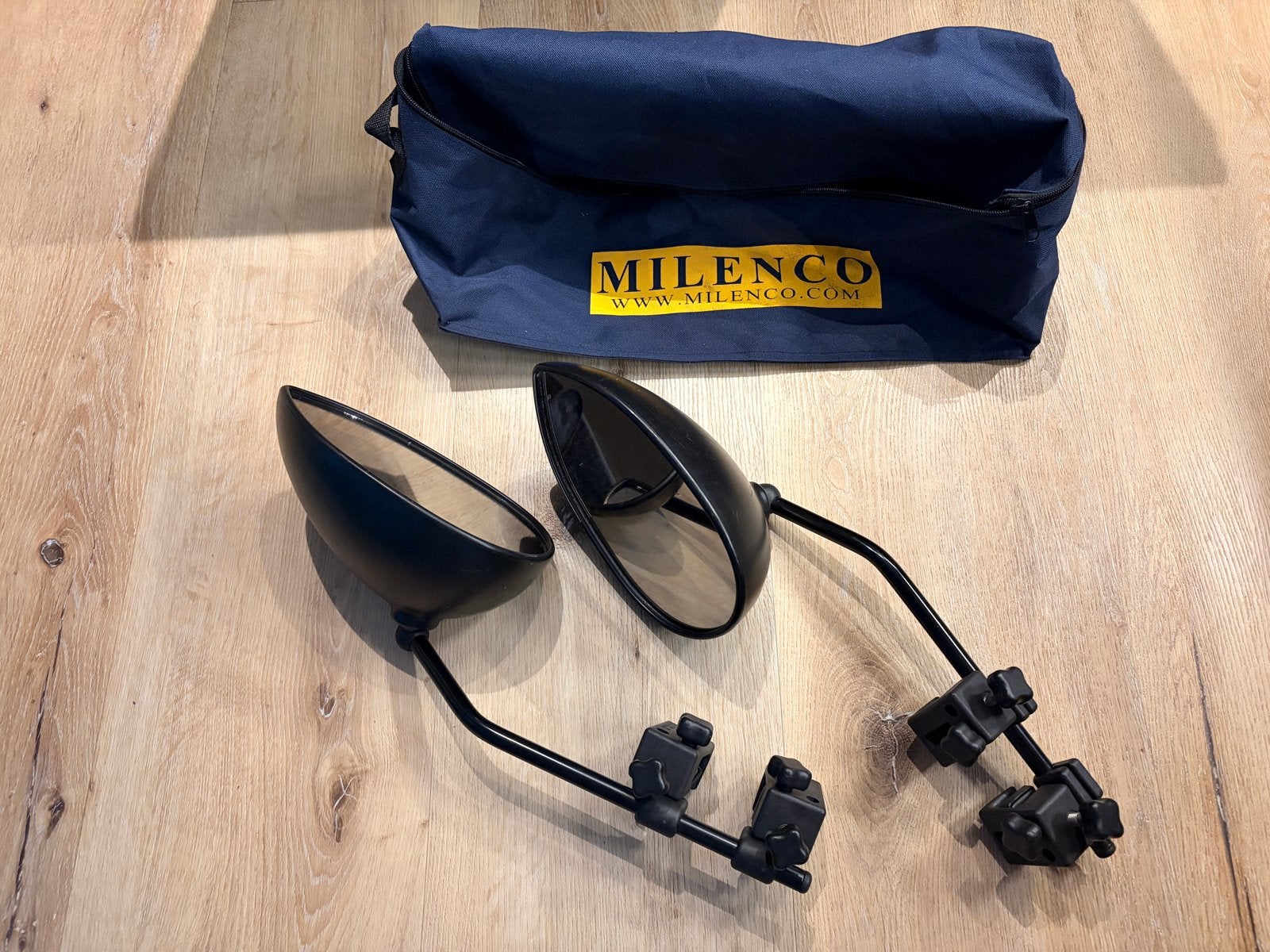 Milenco caravanspiegels met opbergtas, Auto-onderdelen, Spiegels, Ophalen of Verzenden, Universele onderdelen