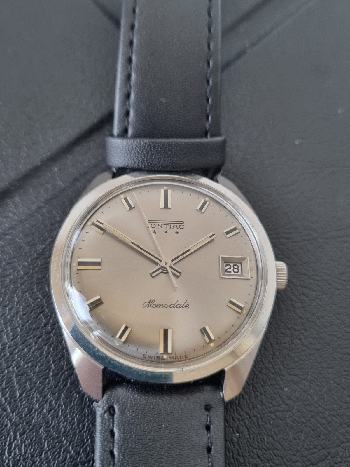 Potiac Memodate, zo goed als nieuw, Sieraden, Tassen en Uiterlijk, Horloges | Antiek, Ophalen of Verzenden, Staal, Overige merken