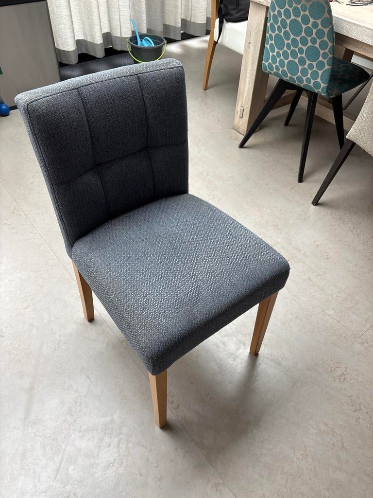Mobitec eetkamerstoel, Huis en Inrichting, Stoelen, Ophalen, Gebruikt, Blauw, Eén