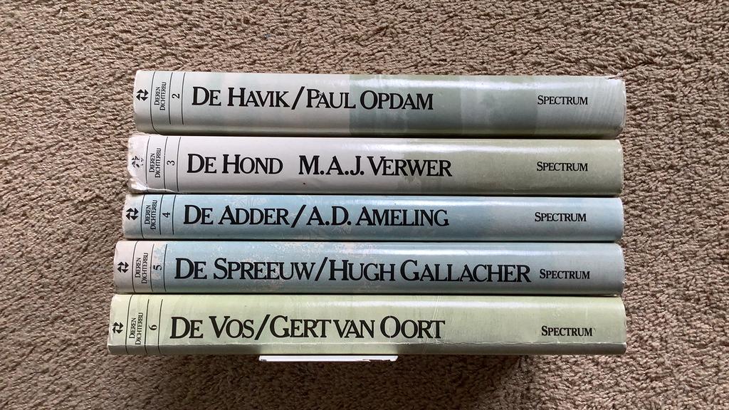 Dieren Dichterbij, Spectrum, 5 delen: Havik - Vos - Adder, Boeken, Dieren en Huisdieren, Ophalen of Verzenden, Zo goed als nieuw