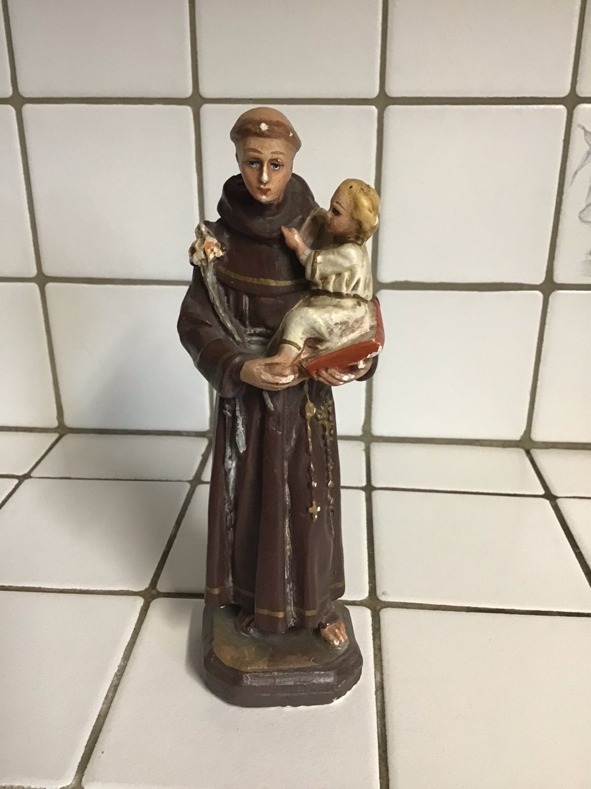 Oud gipsen beeld heilige Sint Antonius, Ophalen of Verzenden