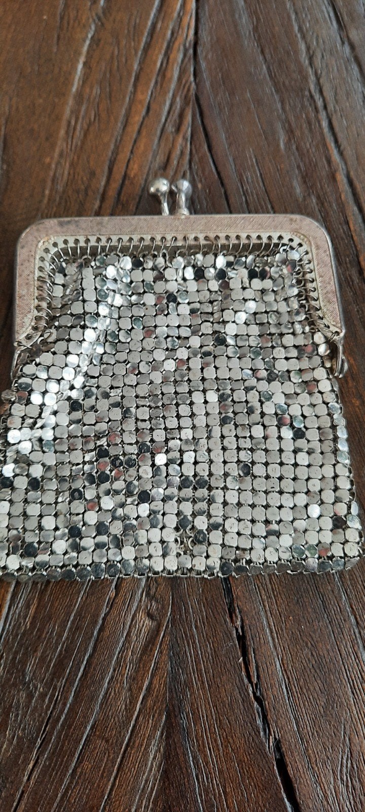 Antieke zilverkleurige beurs/portemonnee, Antiek en Kunst, Ophalen of Verzenden, Zilver