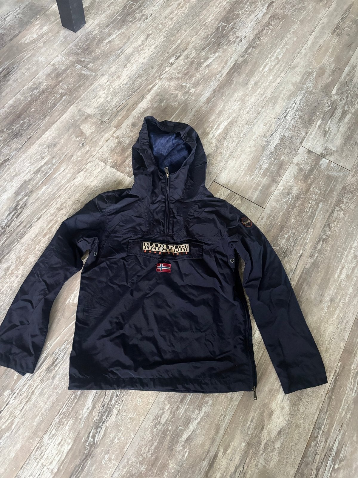 Napapijri Anorak Jas - Donkerblauw maat S, Ophalen of Verzenden, Zo goed als nieuw, Maat 36 (S), Blauw