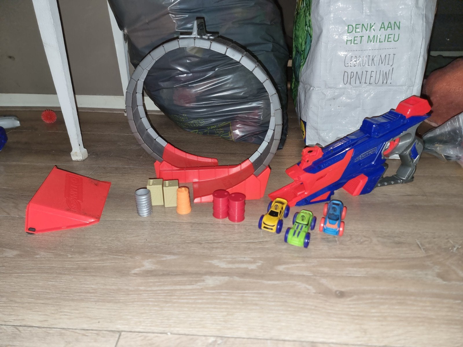 Nerf Nitro speelset met auto's en lanceerder, Kinderen en Baby's, Ophalen of Verzenden, Gebruikt
