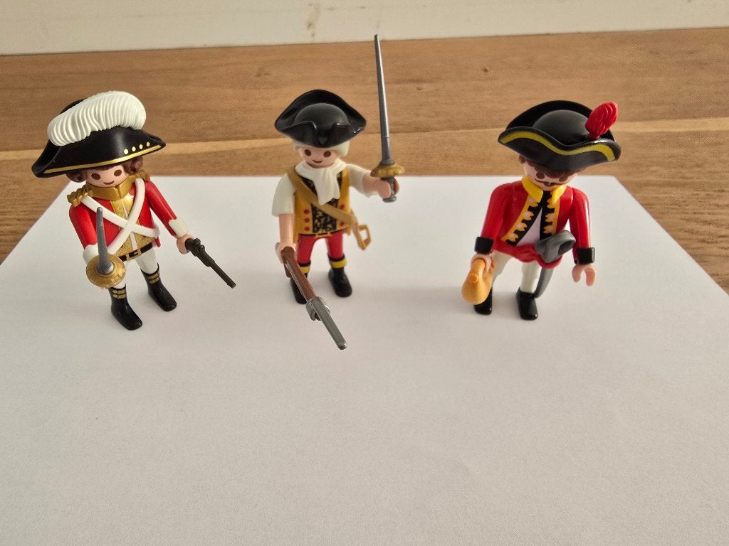 3 zeer complete playmobil soldaten uit de piratentijd, Kinderen en Baby's, Speelgoed | Playmobil, Pirates, Losse onderdelen, Ophalen of Verzenden