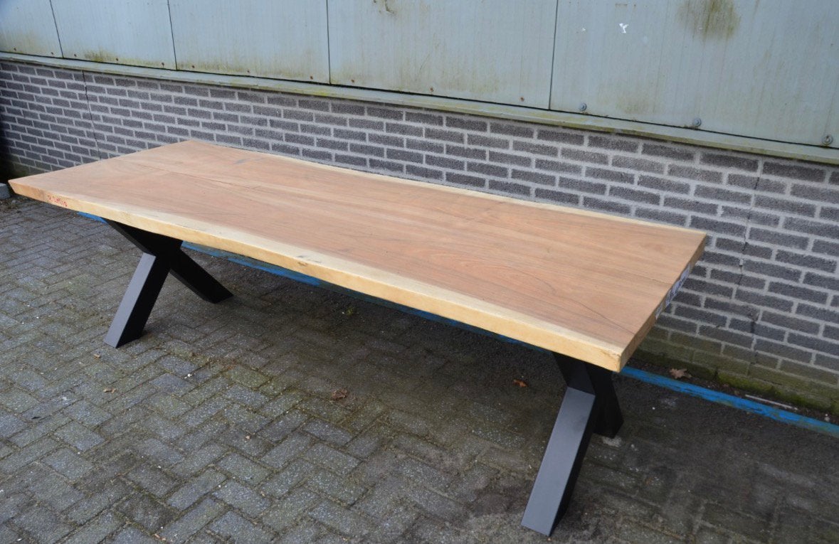 Suar boomstamtafel 250 cm, Ophalen, 50 tot 100 cm, Rechthoekig, Nieuw