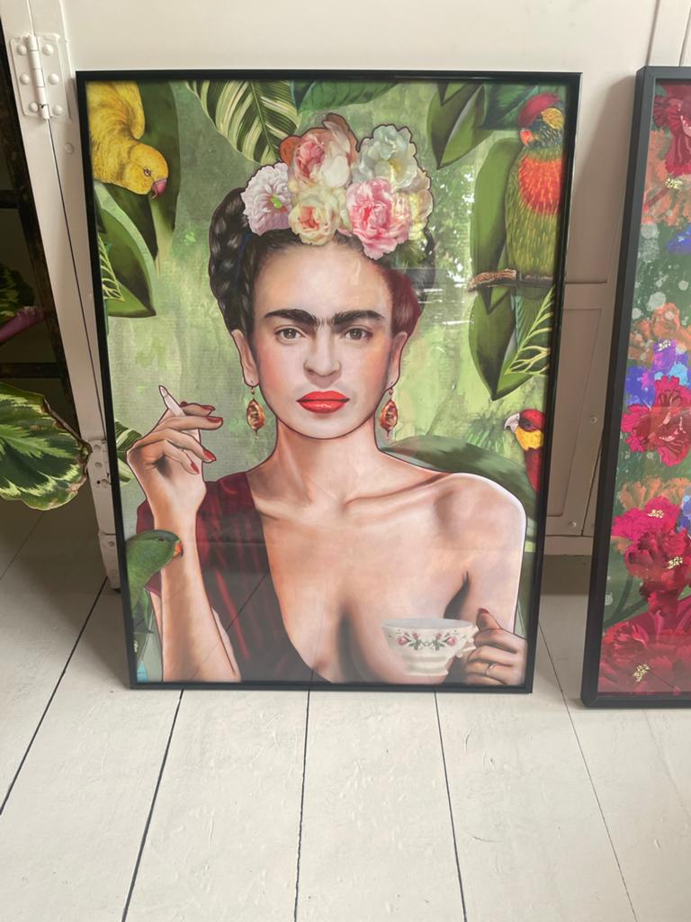 2 ingelijste Frida Kahlo posters - unieke lijsten, Ophalen, Zo goed als nieuw, Foto of Poster