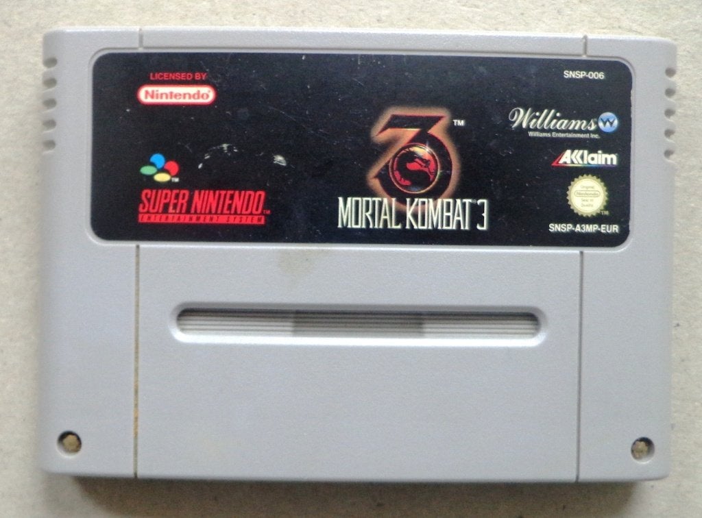 Mortal Kombat 3 voor de Europese Super Nintendo, Gebruikt, Vechten, 1 speler, Ophalen of Verzenden