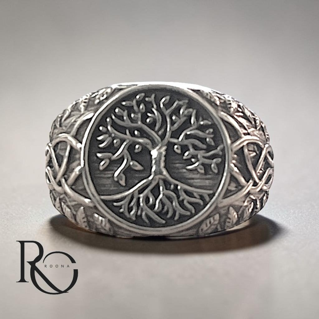 Tree of Life ring 925 zilver – levensboom ring op maat, Verzenden, 19 tot 20, Nieuw, Dame of Heer