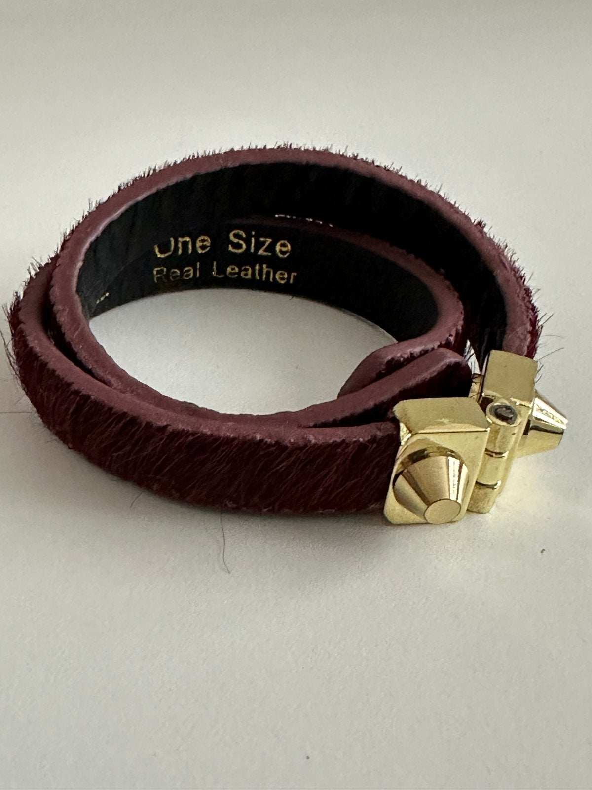 Vanilia Leren wikkelarmband met gouden sluiting, Ophalen of Verzenden, Zo goed als nieuw, Overige kleuren, Leer