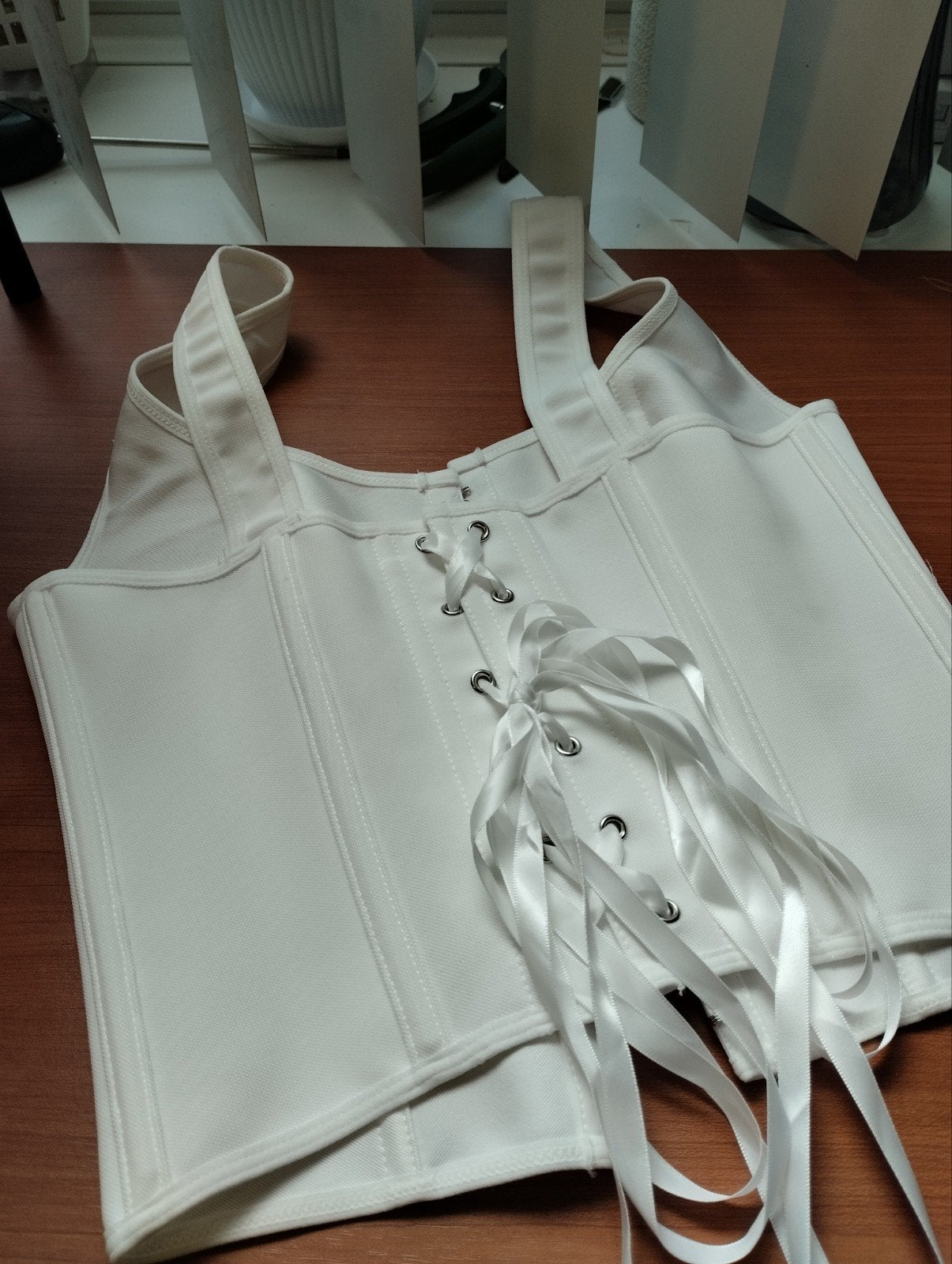 Yuwenier vintage witte corset top/crop tank top – Maat 34 xs, Wit, Ophalen of Verzenden, Zo goed als nieuw, Zonder mouw