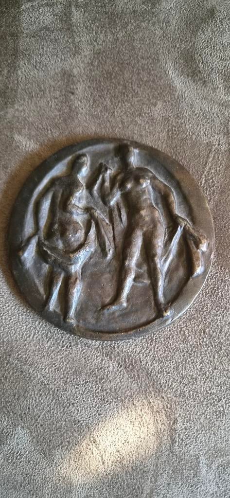 Ed van Teeseling - Bronzen penning, Antiek en Kunst, Ophalen of Verzenden