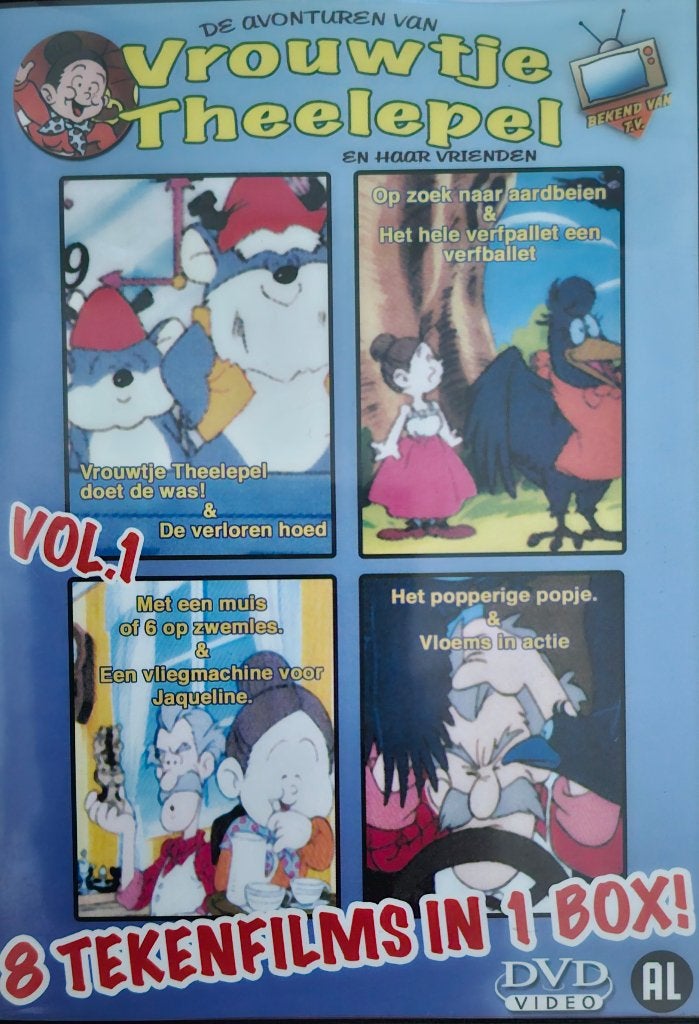 Vrouwtje theelepel-1985-2 dvds/24 verhalen-verzend ook, Ophalen, Animatie, Alle leeftijden, Tv-serie
