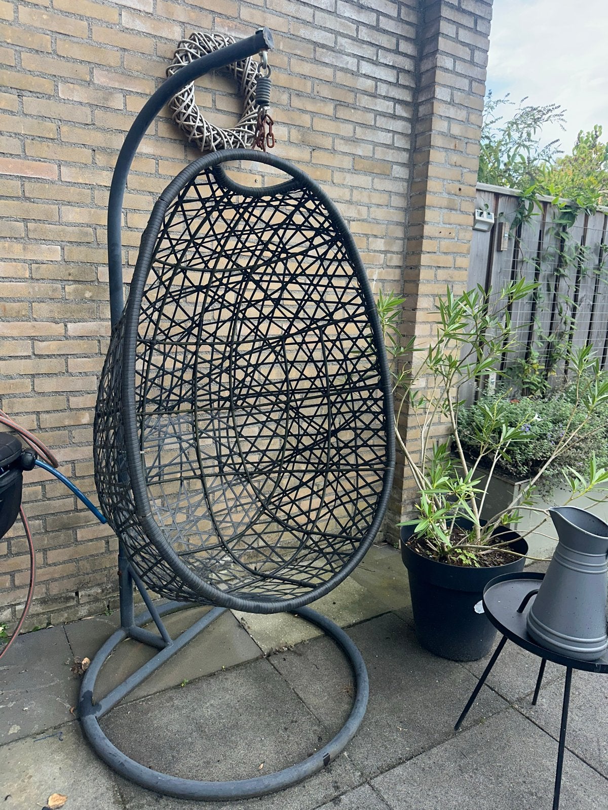 Comfortabele hangstoel voor binnen of buiten, Ophalen, Gebruikt, Wicker