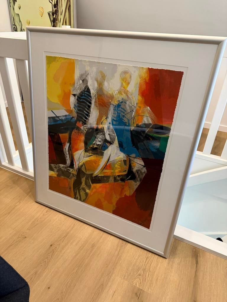 Abstract kunstwerk 'Wij waren met 3' van Peter Meijer, Ophalen of Verzenden