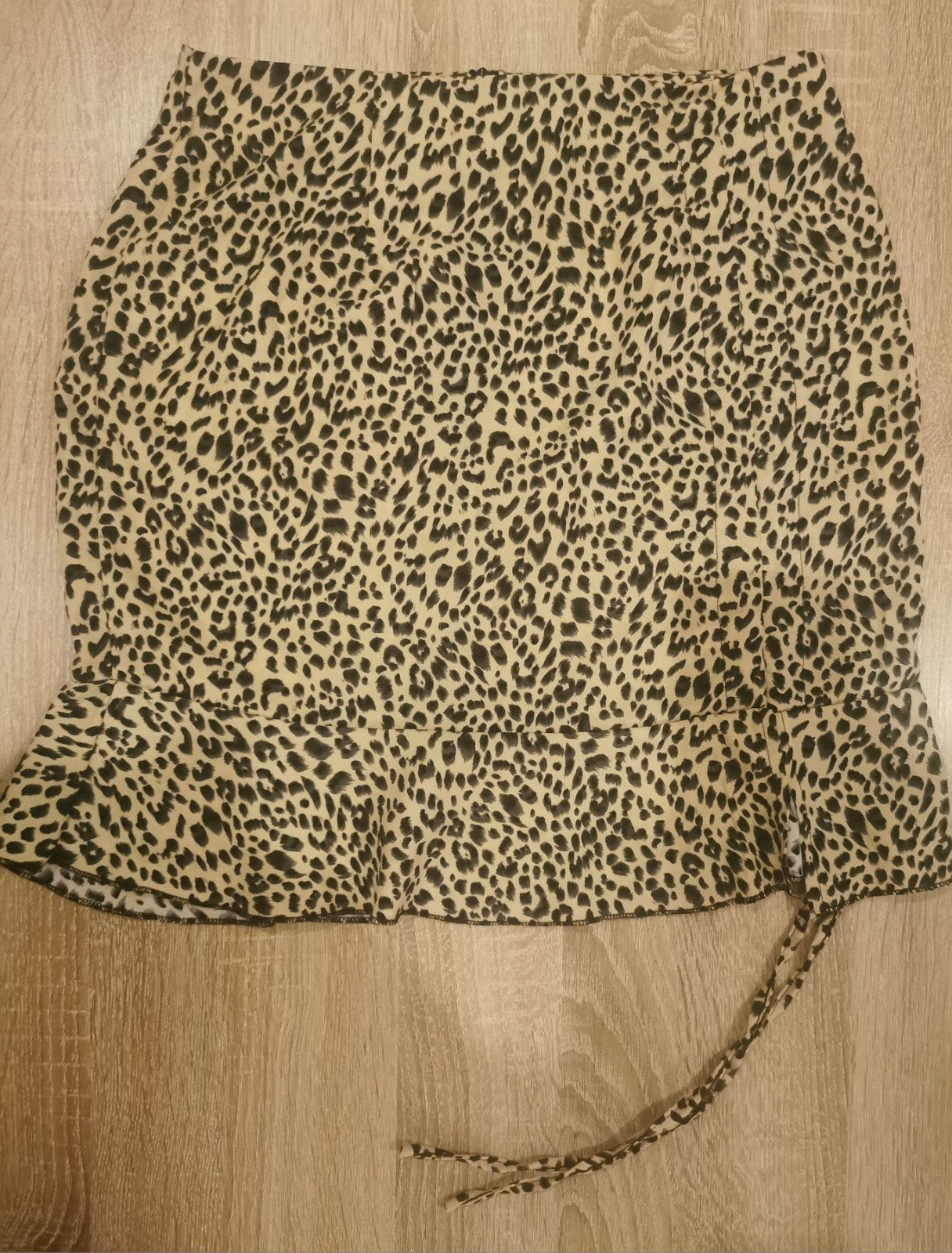 Shein luipaardprint rokje met touwtjes, maat S, Meerkleurig, Ophalen of Verzenden, Zo goed als nieuw, Maat 36 (S)