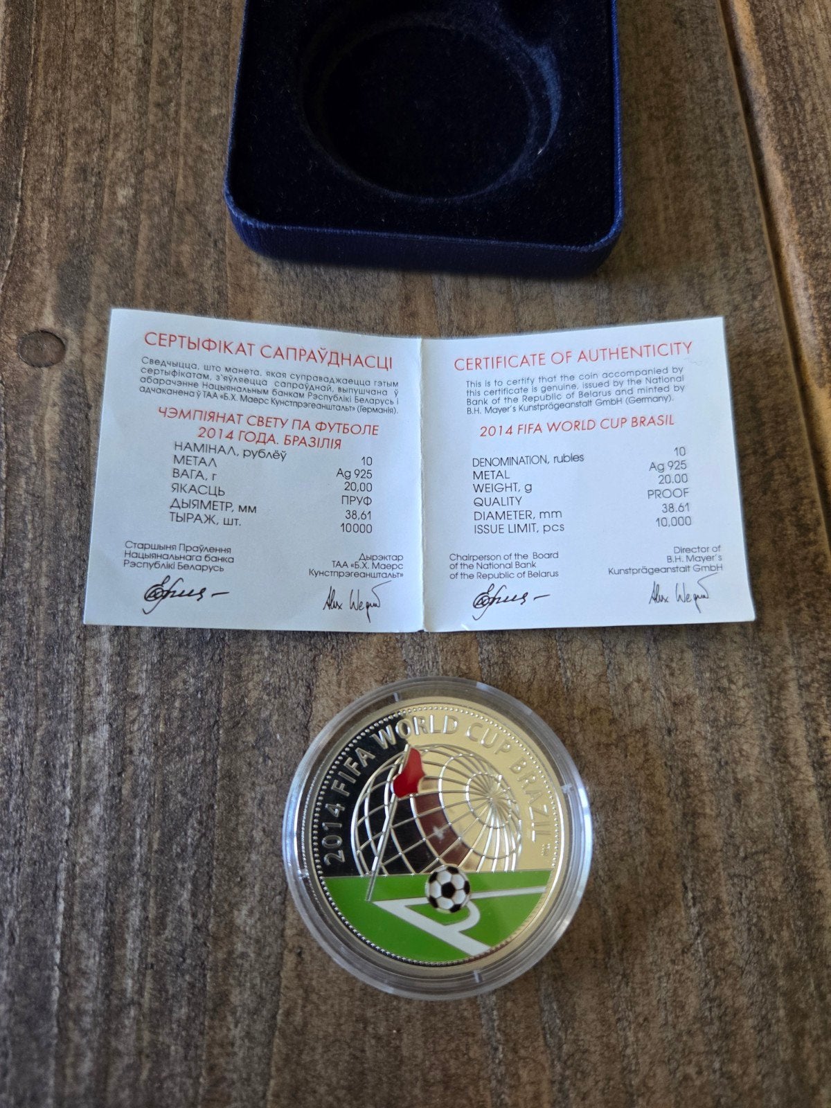 Zilveren munt 10 roubles proof certificaat .925 zilver, Ophalen of Verzenden