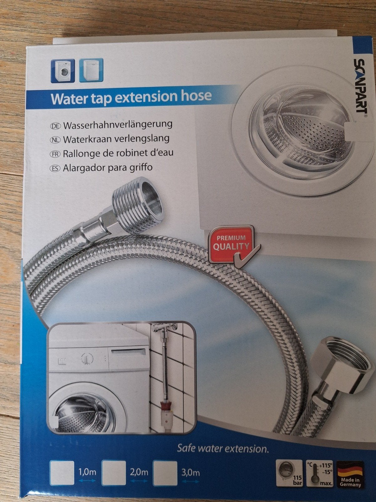 Scanpart Waterkraan Verlengslang 2m - Nieuw in verpakking, Ophalen of Verzenden, Nieuw