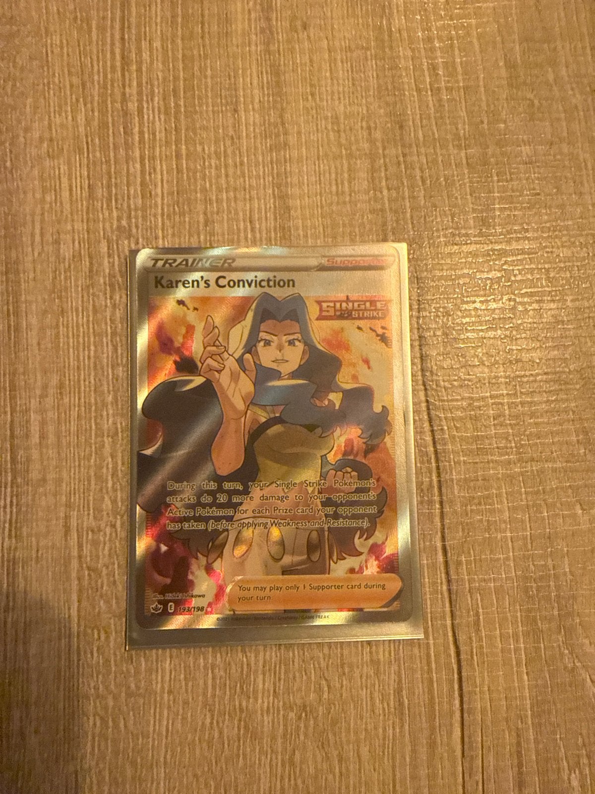 Pokémon TCG: Karen's Conviction Trainer Kaart (193/198), Ophalen of Verzenden, Zo goed als nieuw, Losse kaart