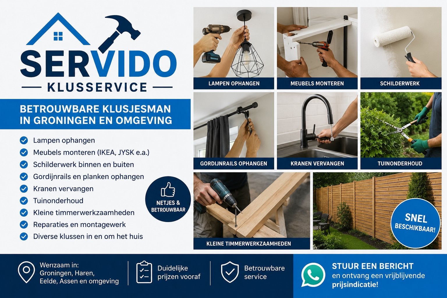 Servido Klusservice – Betrouwbare klusjesman