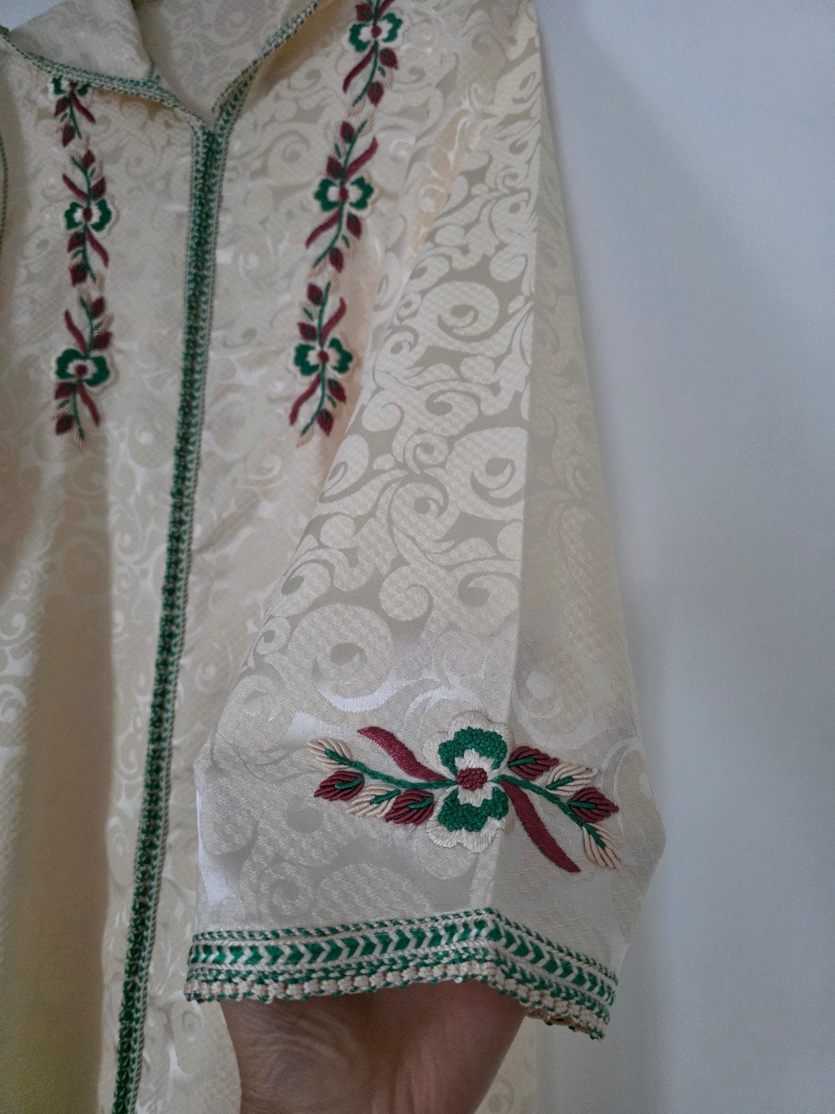Nieuwe crèmekleurige djellaba met borduursel, Ophalen, Overige typen, Beige, Maat 46/48 (XL) of groter