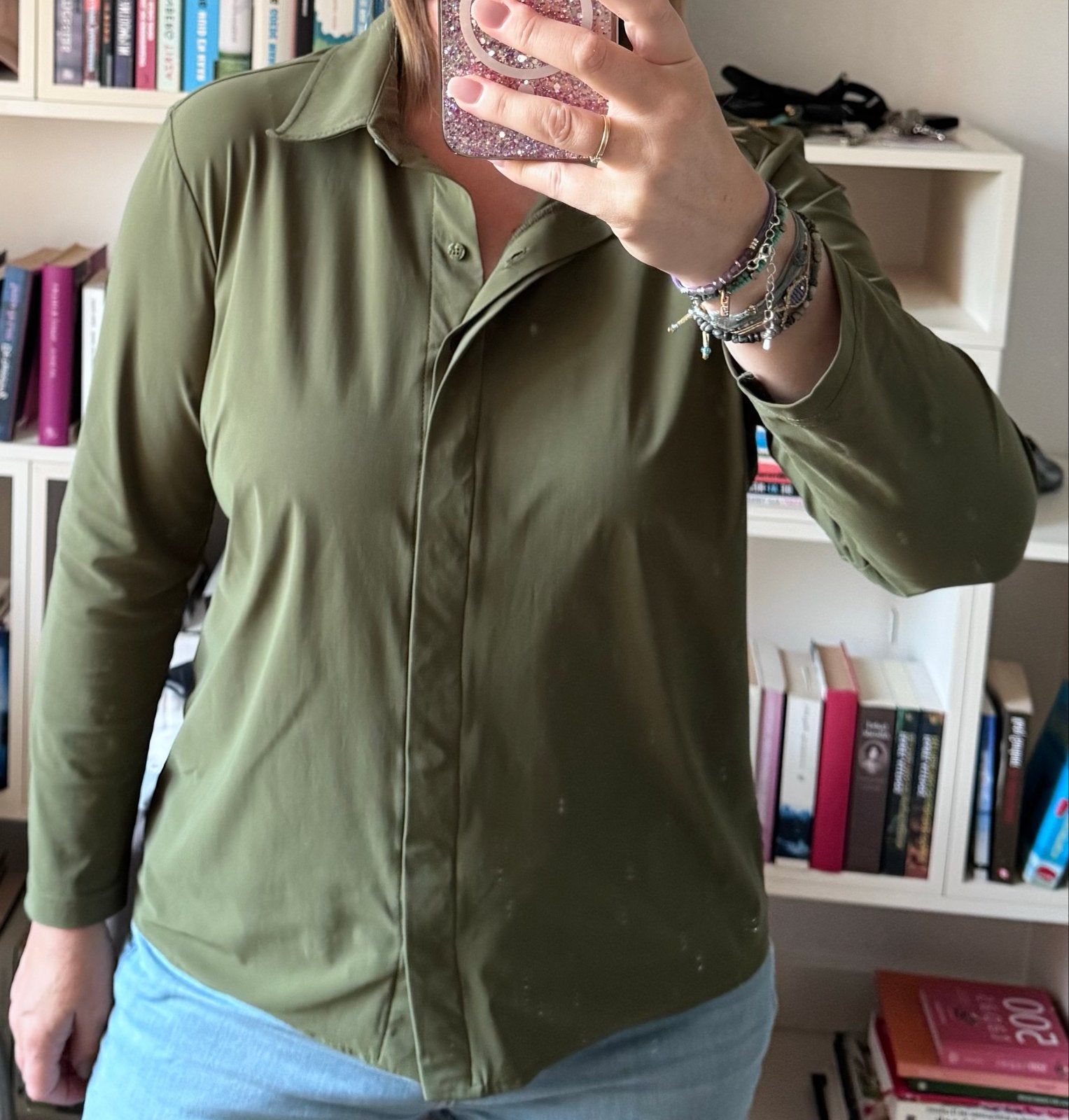Studio Anneloes blouse, maat XL, olijfgroen, Maat 46/48 (XL) of groter, Ophalen of Verzenden, Zo goed als nieuw, Lange mouw