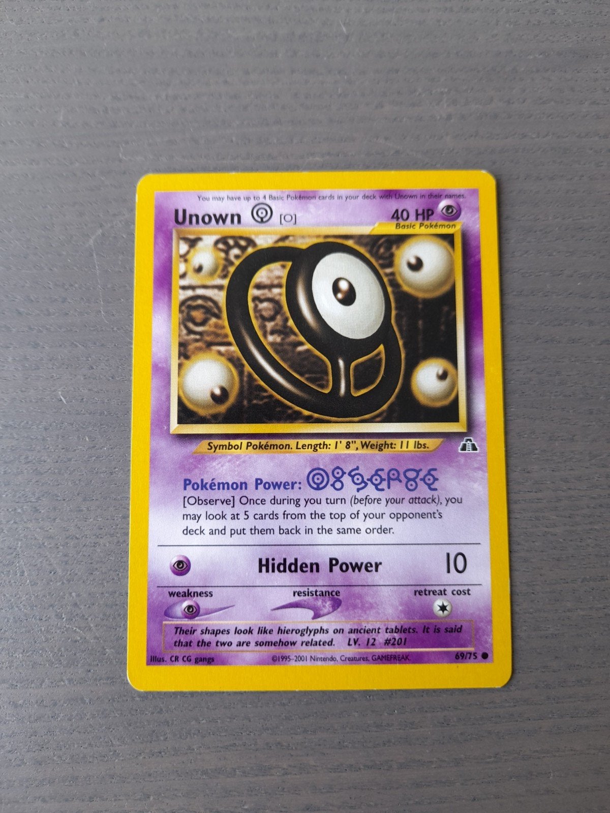 Neo discovery 69/75 unown o, Ophalen of Verzenden, Gebruikt, Losse kaart