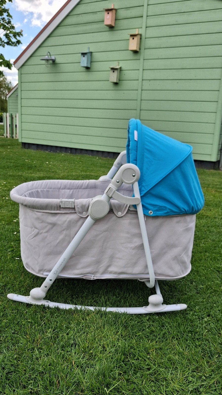Kinderkraft 3-in-1 Wieg/Reisbedje/Wipstoeltje met Zonnekap, Ophalen