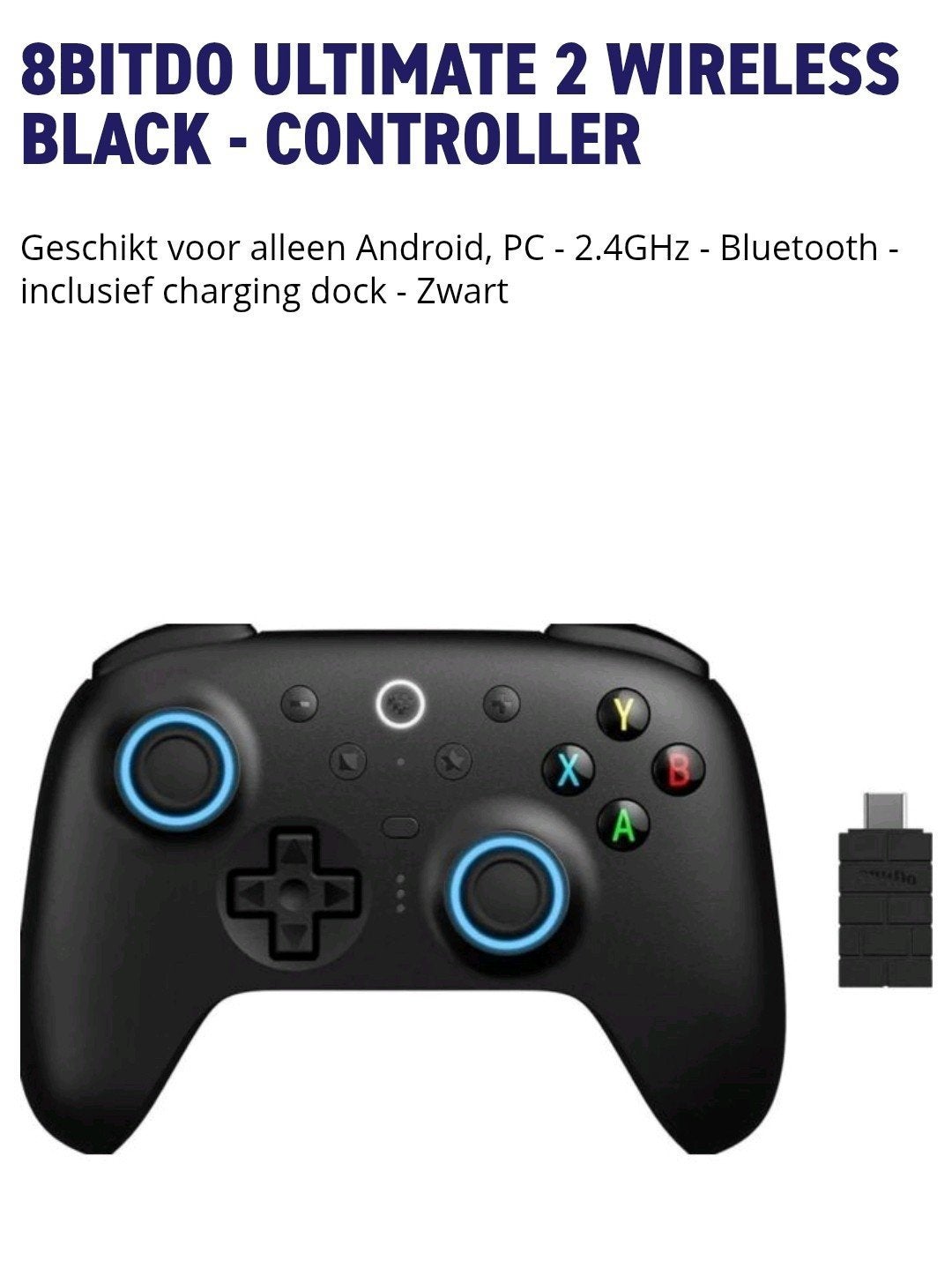 8BitDo Ultimate 2 Wireless Controller Zwart, Nieuw, Ophalen of Verzenden, Mobiel, 8BitDo