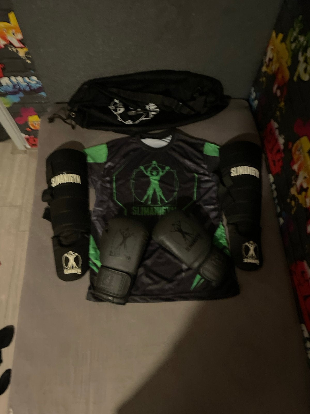 Complete kickboks set voor 13-14 jarige met tas, Ophalen of Verzenden, Gebruikt, Overige, Vechtsportbescherming