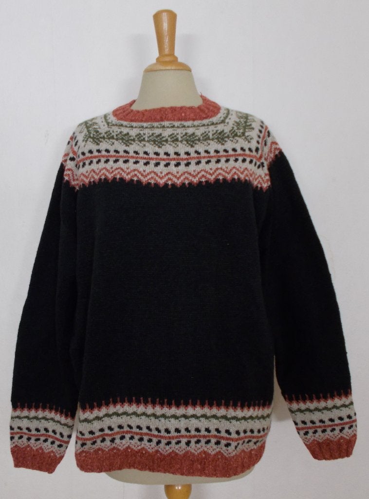 Noorse look zwarte zacht en soepele trui! L/XL, Verzenden, Zo goed als nieuw, Maat 42/44 (L), Zwart