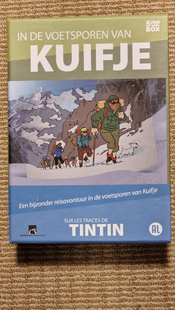 In de voetsporen van Kuifje - 5 dvd box met boekje, Alle leeftijden, Ophalen of Verzenden, Zo goed als nieuw
