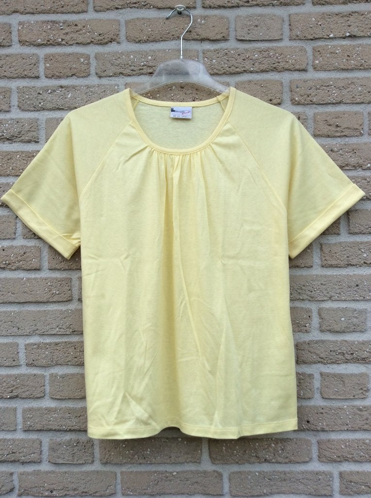 TOP/SHIRT HAMMERLE GEEL 100% katoen korte mouw L 42/44 NIEUW, Kleding | Dames, Verzenden, Geel, Maat 42/44 (L), Nieuw