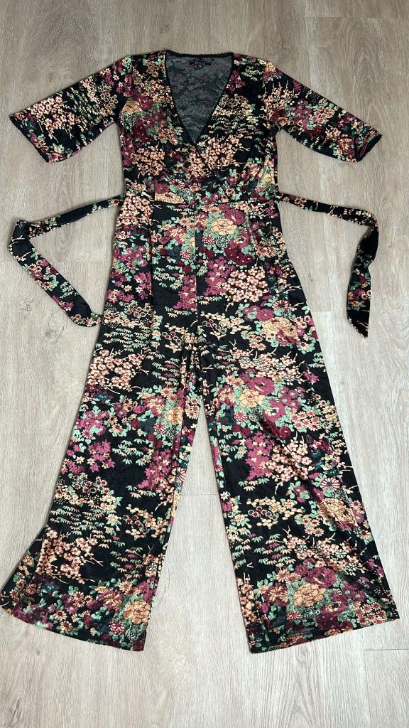 King Louie maat M velvet jumpsuit broekpak 1136, Maat 38/40 (M), Zwart, Ophalen of Verzenden, Zo goed als nieuw