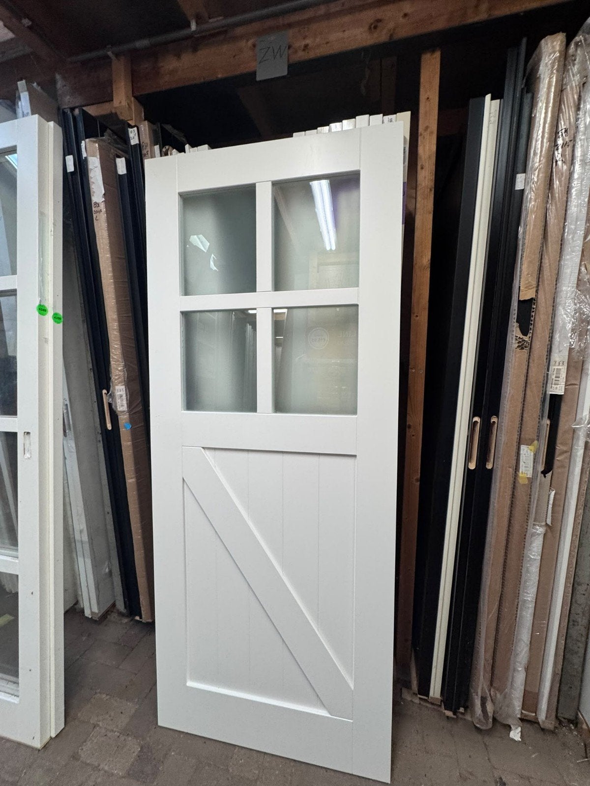 83x201,5cm binnendeur stomp paneel incl mat glas ZW11