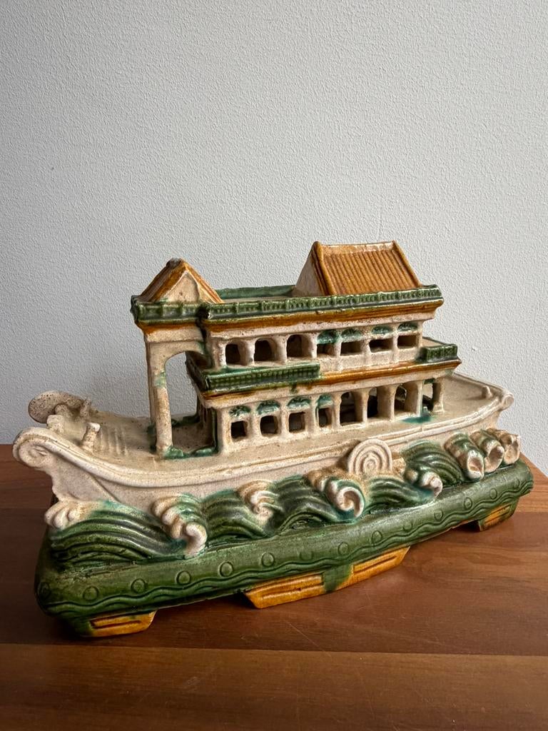 Chinees porselein sancai biscuit - De marmeren boot - Peking, Ophalen of Verzenden