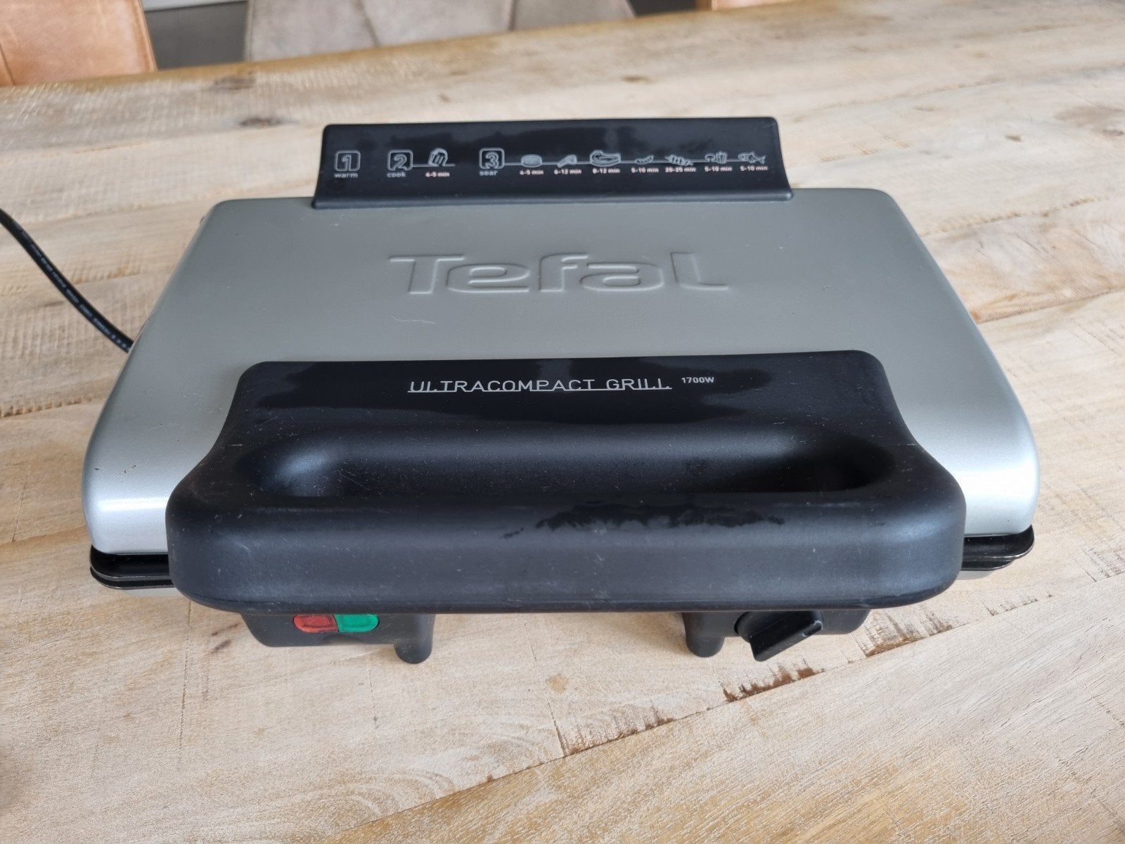 Tefal Ultracompact Grill 1700W - Perfect voor snel grillen, Ophalen of Verzenden, Gebruikt
