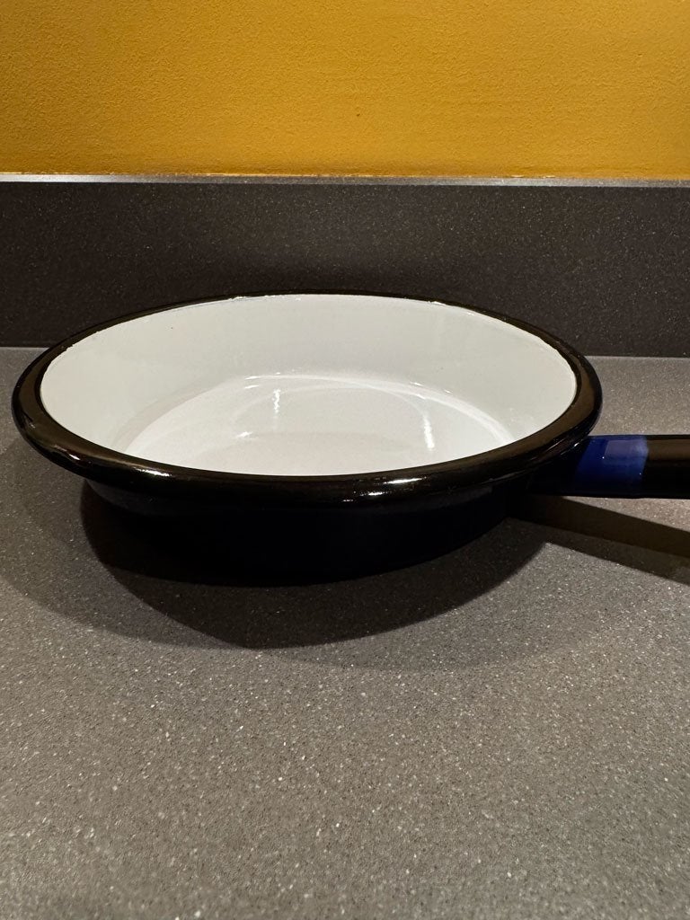 Lage steelpan / hapjespan donkerblauw emaille, Ophalen of Verzenden