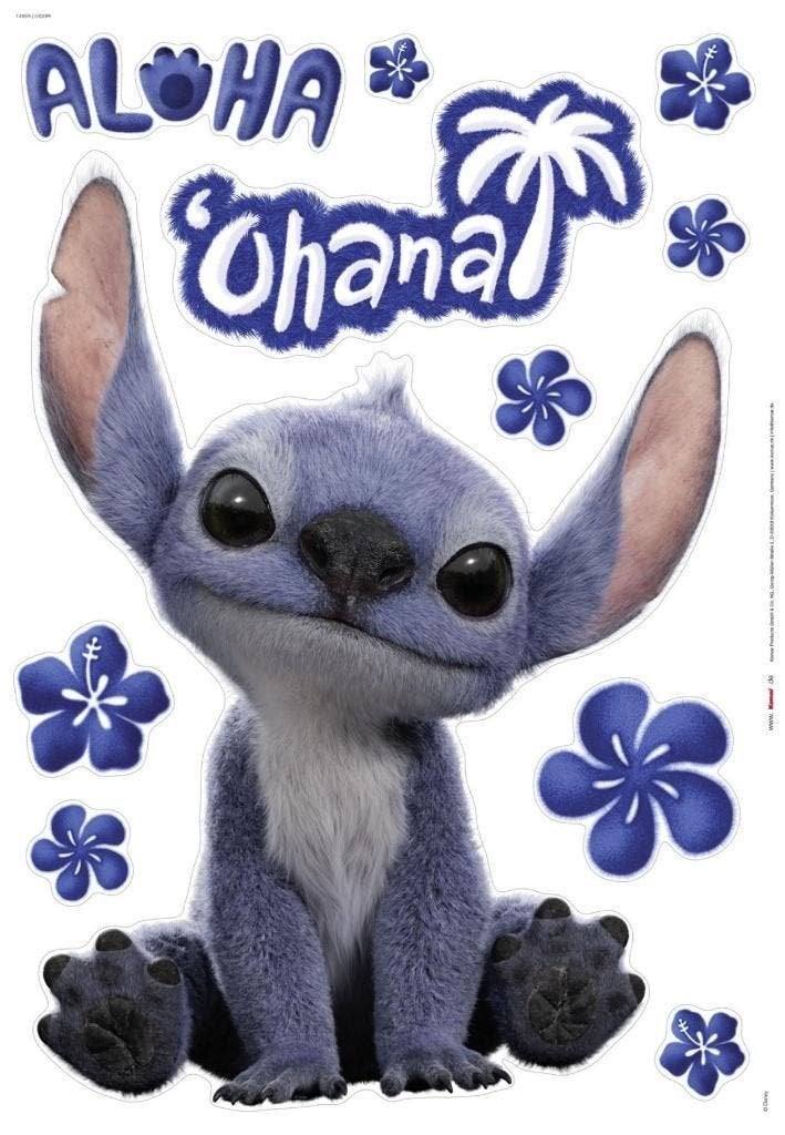 Stitch Muursticker Ohana 50x70 cm - Disney, Kinderen en Baby's, Kindermode-accessoires, Stitch, Verzenden, Nieuw, Nvt