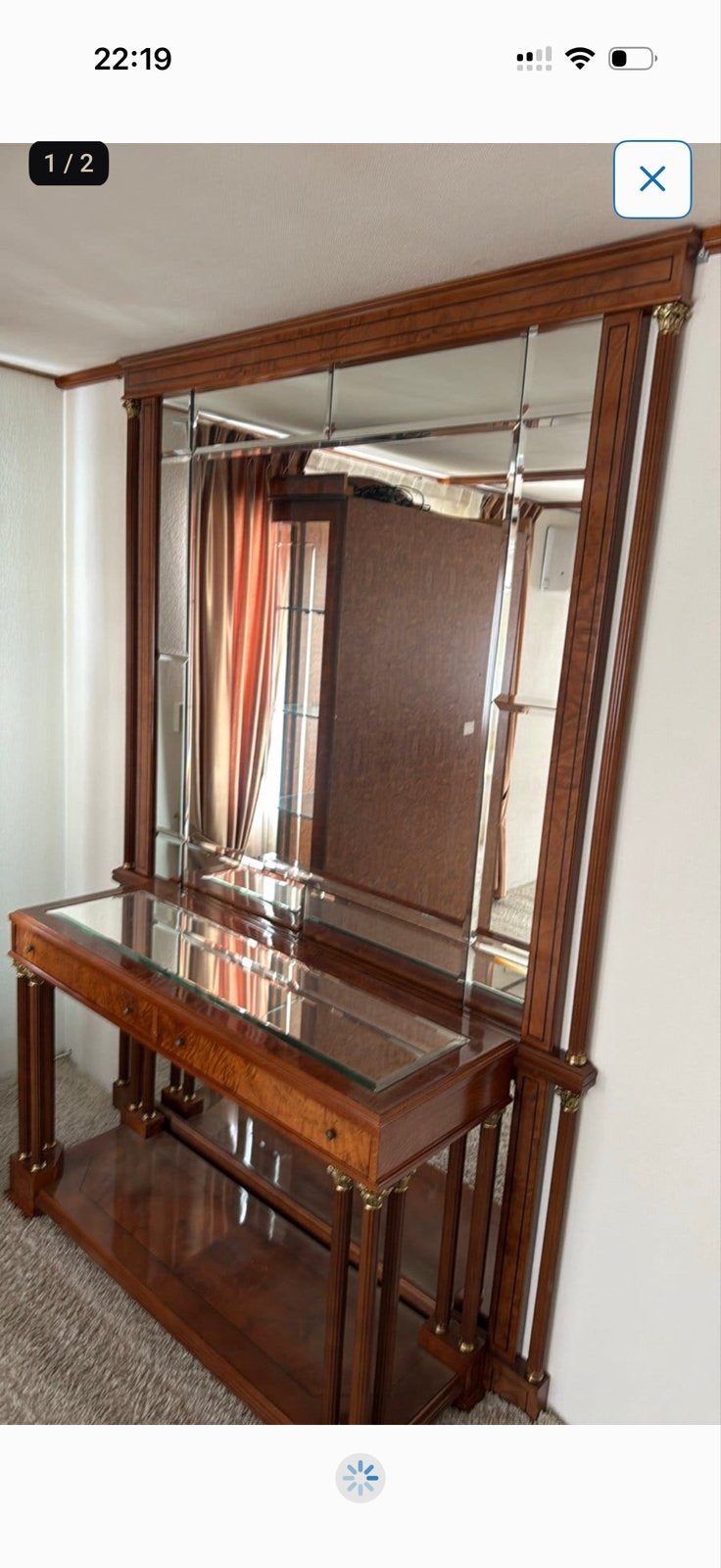 Luxe Console Tafel met Spiegel - Klassiek Hout & Glas, Ophalen